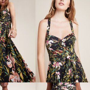 ⭐️ Gabriela Ruffled Tropical Chic Girly Vaca Vacation Tiered Halter Maxi Dress
